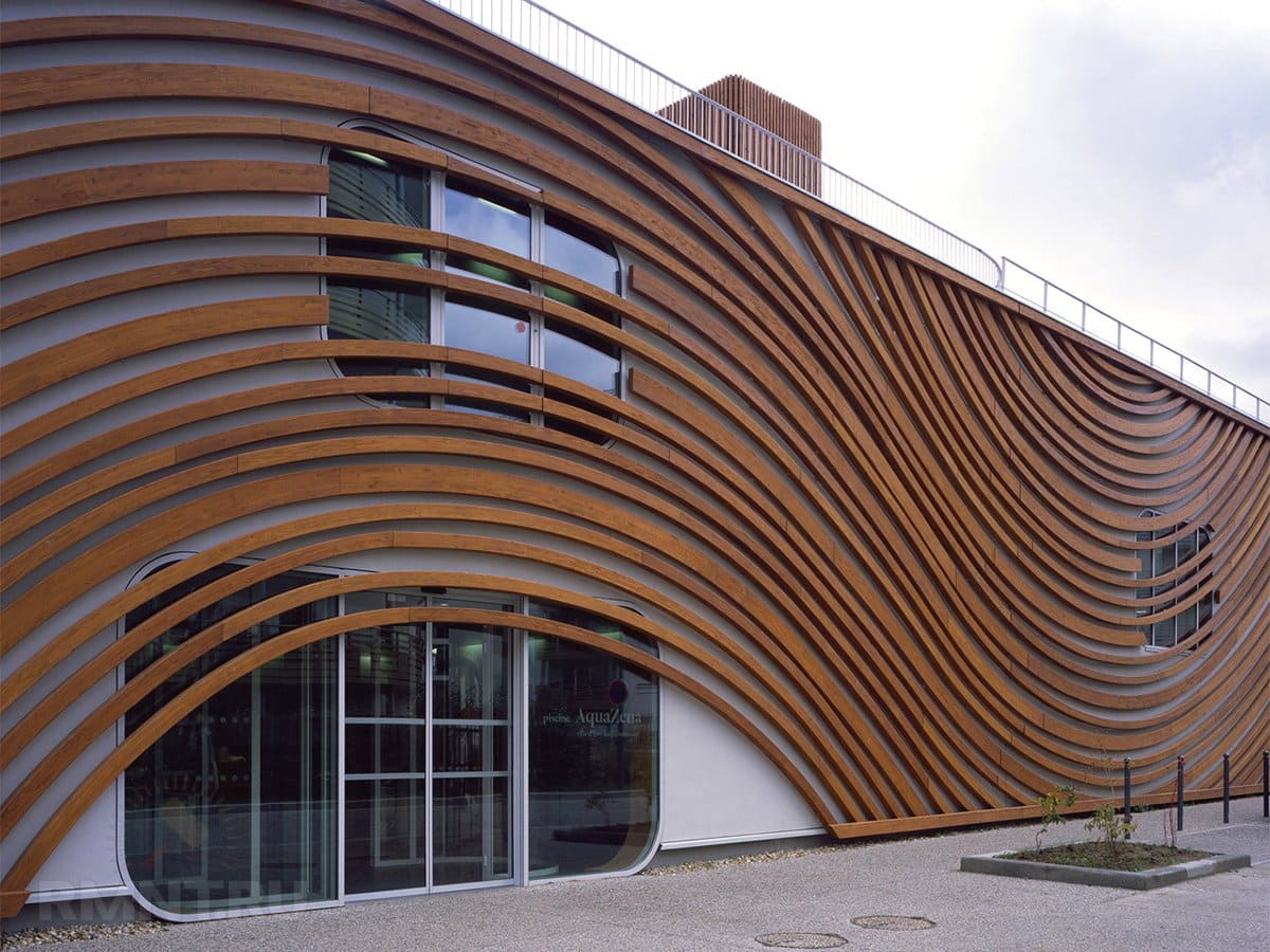 реечный деревянный фасад фото